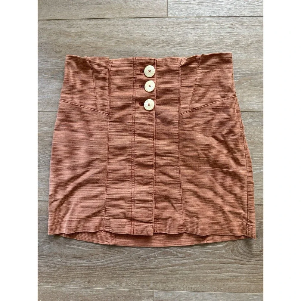 Free People Every Minute Every Hour Mini Skirt Noble Adobe Brown Terra Cotta 10